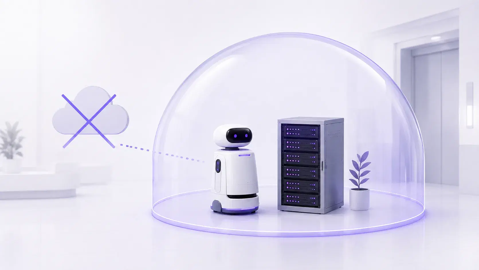 Service robotics without data outflow: running on-premise and offline