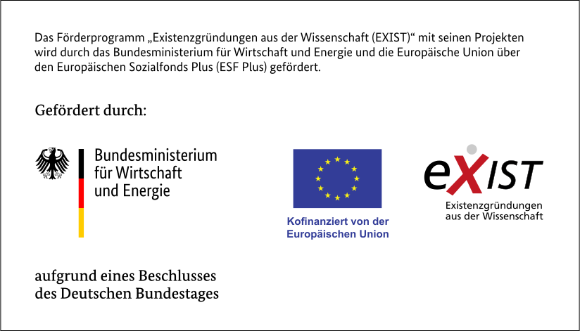 Bandeau de logos : Ministère fédéral allemand de l'Économie et de l'Énergie, cofinancé par l'Union européenne, EXIST